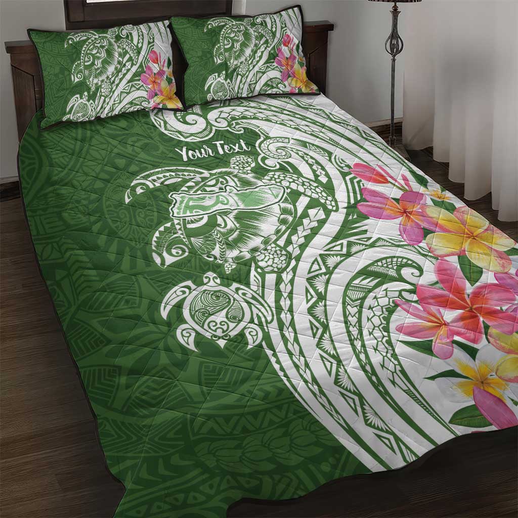 Aloha Molokai Island Personalized Quilt Bed Set Sage Dreamy Turtle LT7 Sage Green - Polynesian Pride