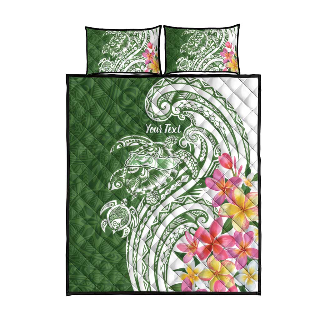 Aloha Molokai Island Personalized Quilt Bed Set Sage Dreamy Turtle LT7 - Polynesian Pride