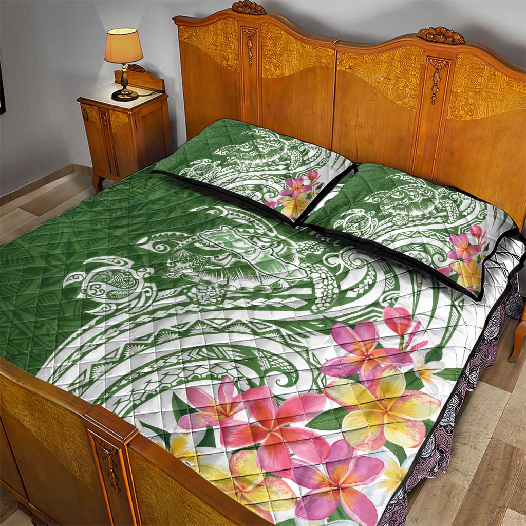 Aloha Molokai Island Personalized Quilt Bed Set Sage Dreamy Turtle LT7 - Polynesian Pride