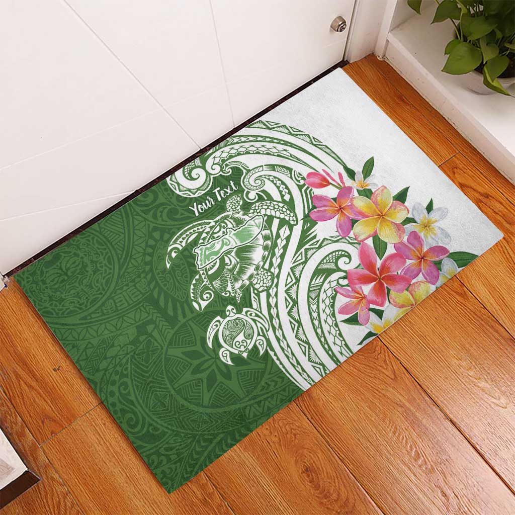 Aloha Molokai Island Personalized Rubber Doormat Sage Dreamy Turtle LT7 - Polynesian Pride