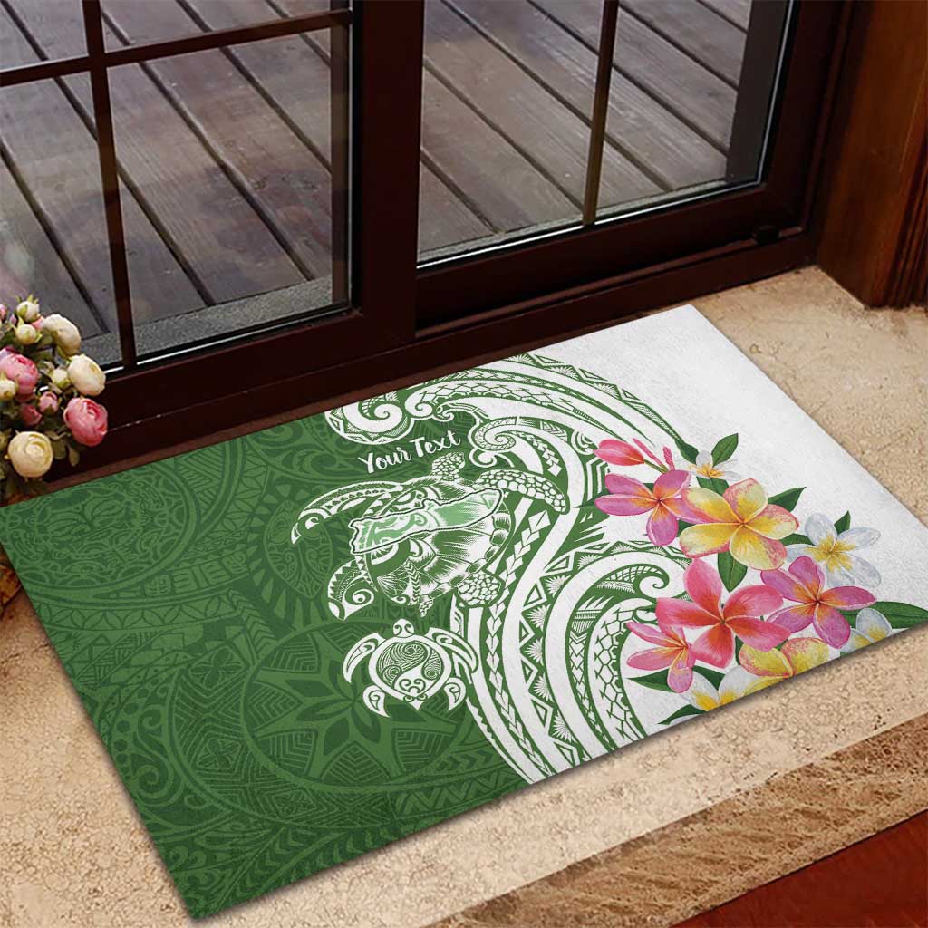 Aloha Molokai Island Personalized Rubber Doormat Sage Dreamy Turtle LT7 - Polynesian Pride