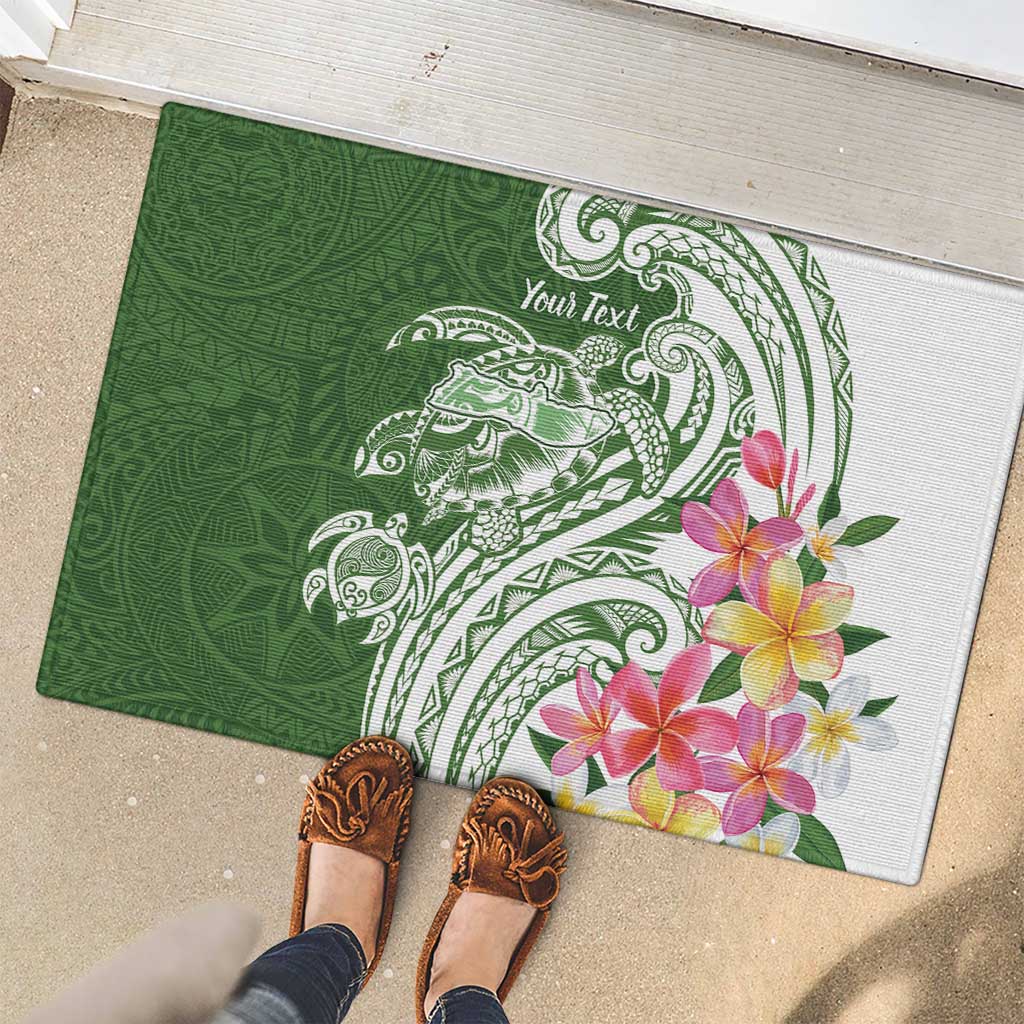 Aloha Molokai Island Personalized Rubber Doormat Sage Dreamy Turtle LT7 - Polynesian Pride