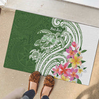 Aloha Molokai Island Personalized Rubber Doormat Sage Dreamy Turtle LT7 - Polynesian Pride