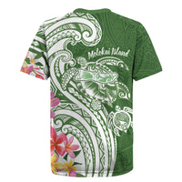 Aloha Molokai Island Personalized Rugby Jersey Sage Dreamy Turtle LT7 - Polynesian Pride