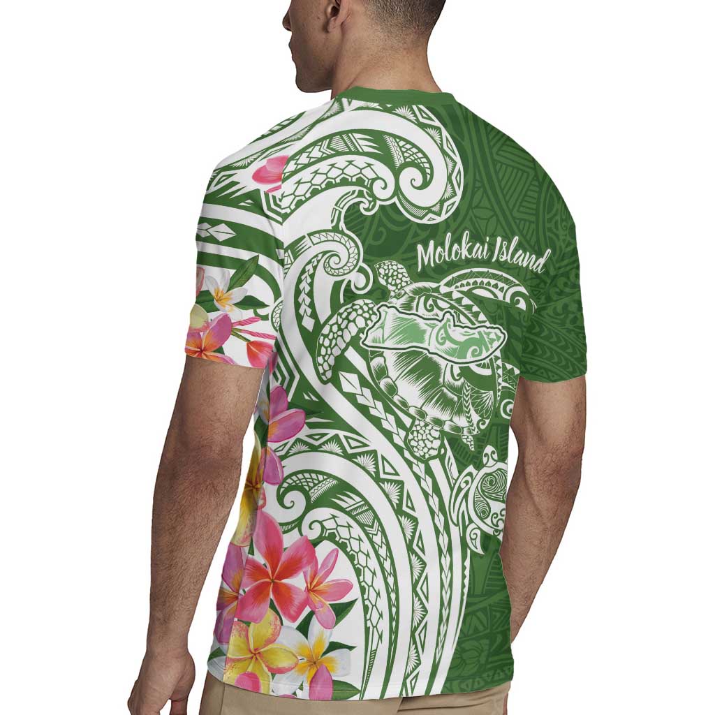 Aloha Molokai Island Personalized Rugby Jersey Sage Dreamy Turtle LT7 - Polynesian Pride