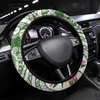 Aloha Molokai Island Steering Wheel Cover Sage Dreamy Turtle LT7 Universal Fit Sage Green - Polynesian Pride