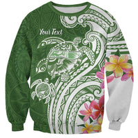 Aloha Molokai Island Personalized Sweatshirt Sage Dreamy Turtle LT7 Unisex Sage Green - Polynesian Pride
