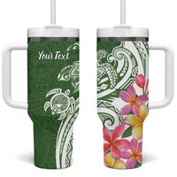 Aloha Molokai Island Personalized Tumbler With Handle Sage Dreamy Turtle LT7 One Size: 40 oz Sage Green - Polynesian Pride