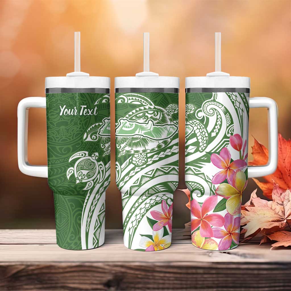 Aloha Molokai Island Personalized Tumbler With Handle Sage Dreamy Turtle LT7 - Polynesian Pride