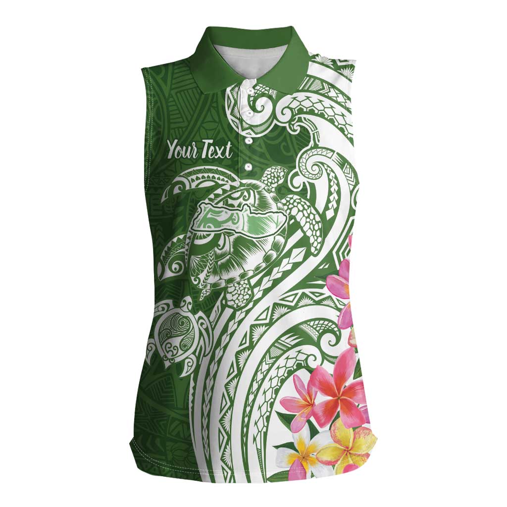 Aloha Molokai Island Personalized Women Sleeveless Polo Shirt Sage Dreamy Turtle LT7 Female Sage Green - Polynesian Pride