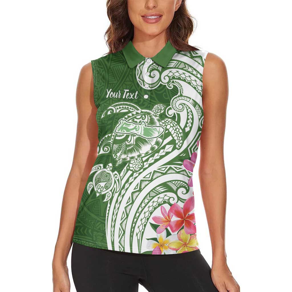 Aloha Molokai Island Personalized Women Sleeveless Polo Shirt Sage Dreamy Turtle LT7 - Polynesian Pride