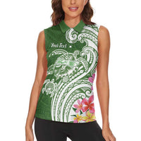Aloha Molokai Island Personalized Women Sleeveless Polo Shirt Sage Dreamy Turtle LT7 - Polynesian Pride