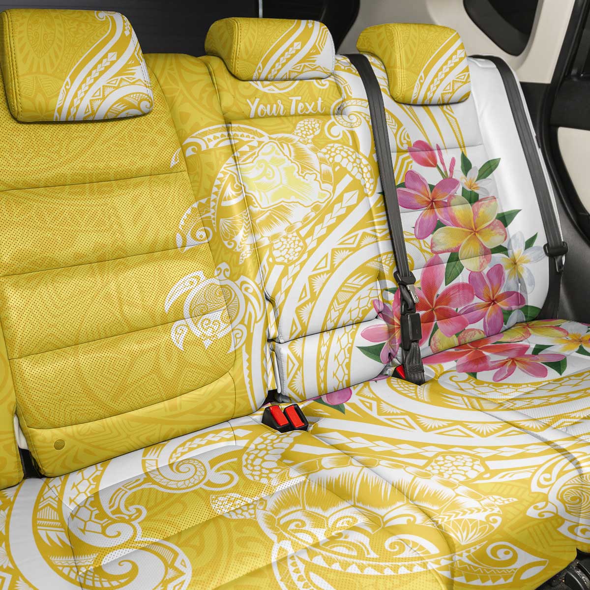 Aloha Oahu Island Personalized Back Car Seat Cover Yellow Dreamy Turtle