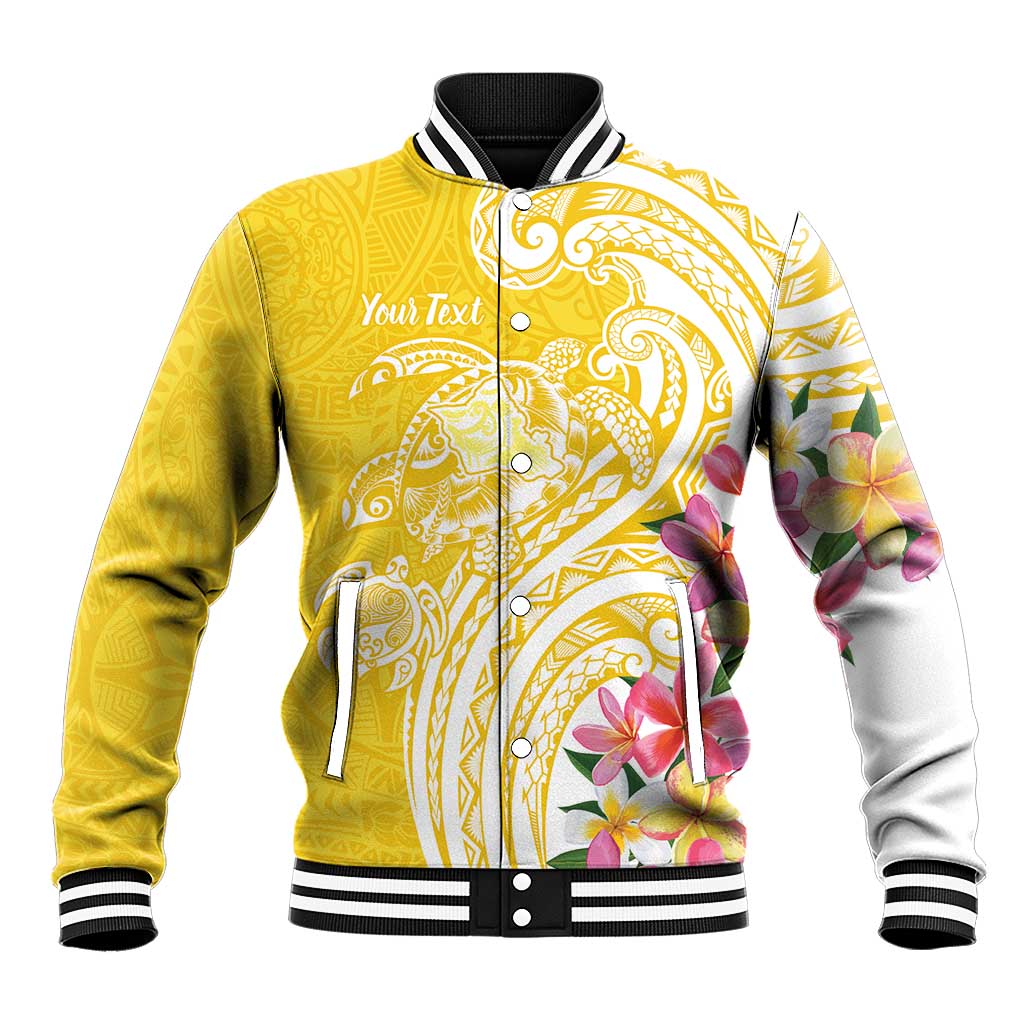 Aloha Oahu Island Personalized Baseball Jacket Yellow Dreamy Turtle LT7 Unisex Yellow - Polynesian Pride
