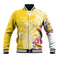 Aloha Oahu Island Personalized Baseball Jacket Yellow Dreamy Turtle LT7 Unisex Yellow - Polynesian Pride