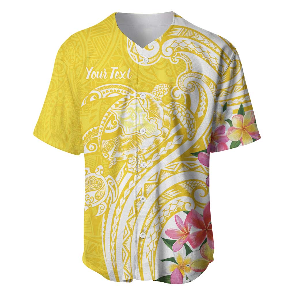 Aloha Oahu Island Personalized Baseball Jersey Yellow Dreamy Turtle LT7 Yellow - Polynesian Pride