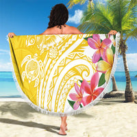 Aloha Oahu Island Personalized Beach Blanket Yellow Dreamy Turtle