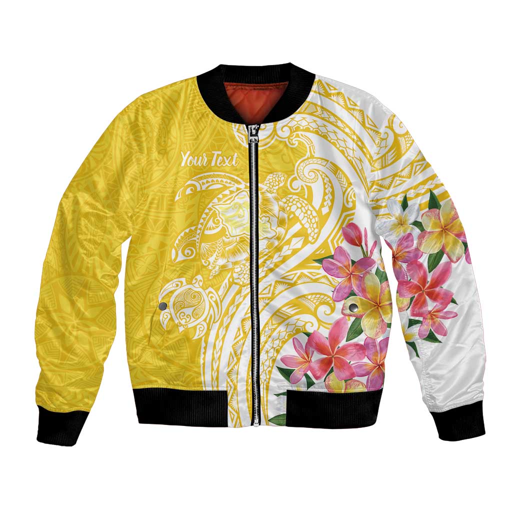 Aloha Oahu Island Personalized Bomber Jacket Yellow Dreamy Turtle LT7 Unisex Yellow - Polynesian Pride