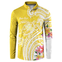 Aloha Oahu Island Personalized Button Sweatshirt Yellow Dreamy Turtle LT7 Yellow - Polynesian Pride
