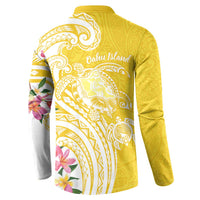 Aloha Oahu Island Personalized Button Sweatshirt Yellow Dreamy Turtle LT7 - Polynesian Pride