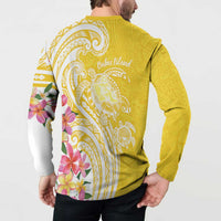 Aloha Oahu Island Personalized Button Sweatshirt Yellow Dreamy Turtle LT7 - Polynesian Pride