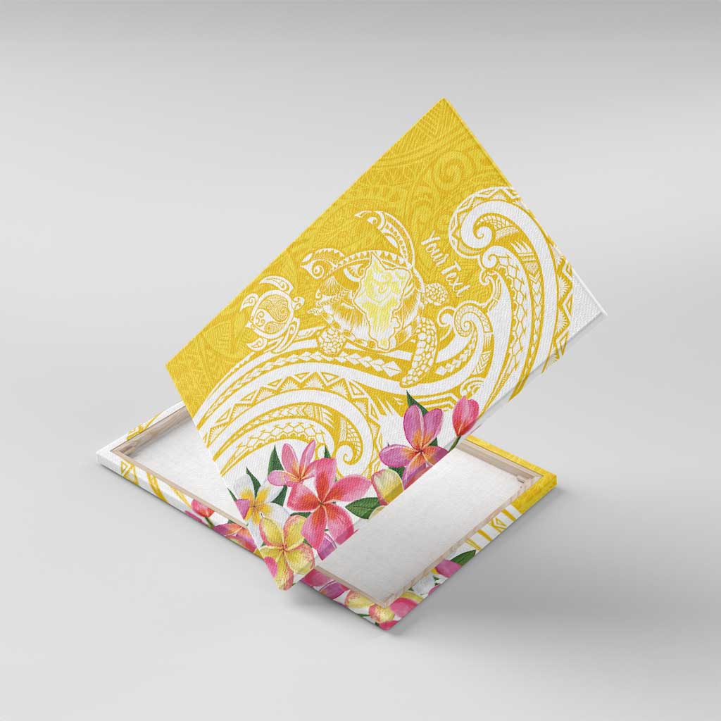 Aloha Oahu Island Personalized Canvas Wall Art Yellow Dreamy Turtle