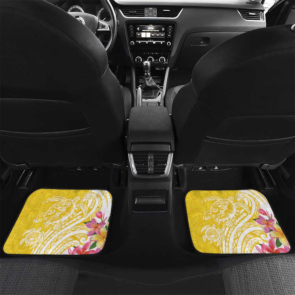 Aloha Oahu Island Personalized Car Mats Yellow Dreamy Turtle