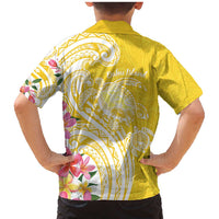 Aloha Oahu Island Personalized Family Matching Mermaid Dress and Hawaiian Shirt Yellow Dreamy Turtle