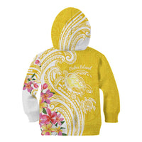 Aloha Oahu Island Personalized Kid Hoodie Yellow Dreamy Turtle