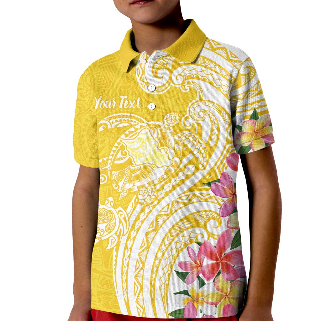 Aloha Oahu Island Personalized Kid Polo Shirt Yellow Dreamy Turtle LT7 Kid Yellow - Polynesian Pride