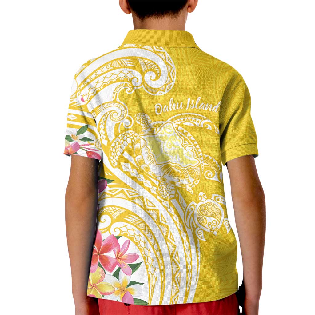Aloha Oahu Island Personalized Kid Polo Shirt Yellow Dreamy Turtle LT7 - Polynesian Pride