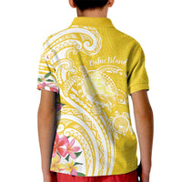 Aloha Oahu Island Personalized Kid Polo Shirt Yellow Dreamy Turtle LT7 - Polynesian Pride