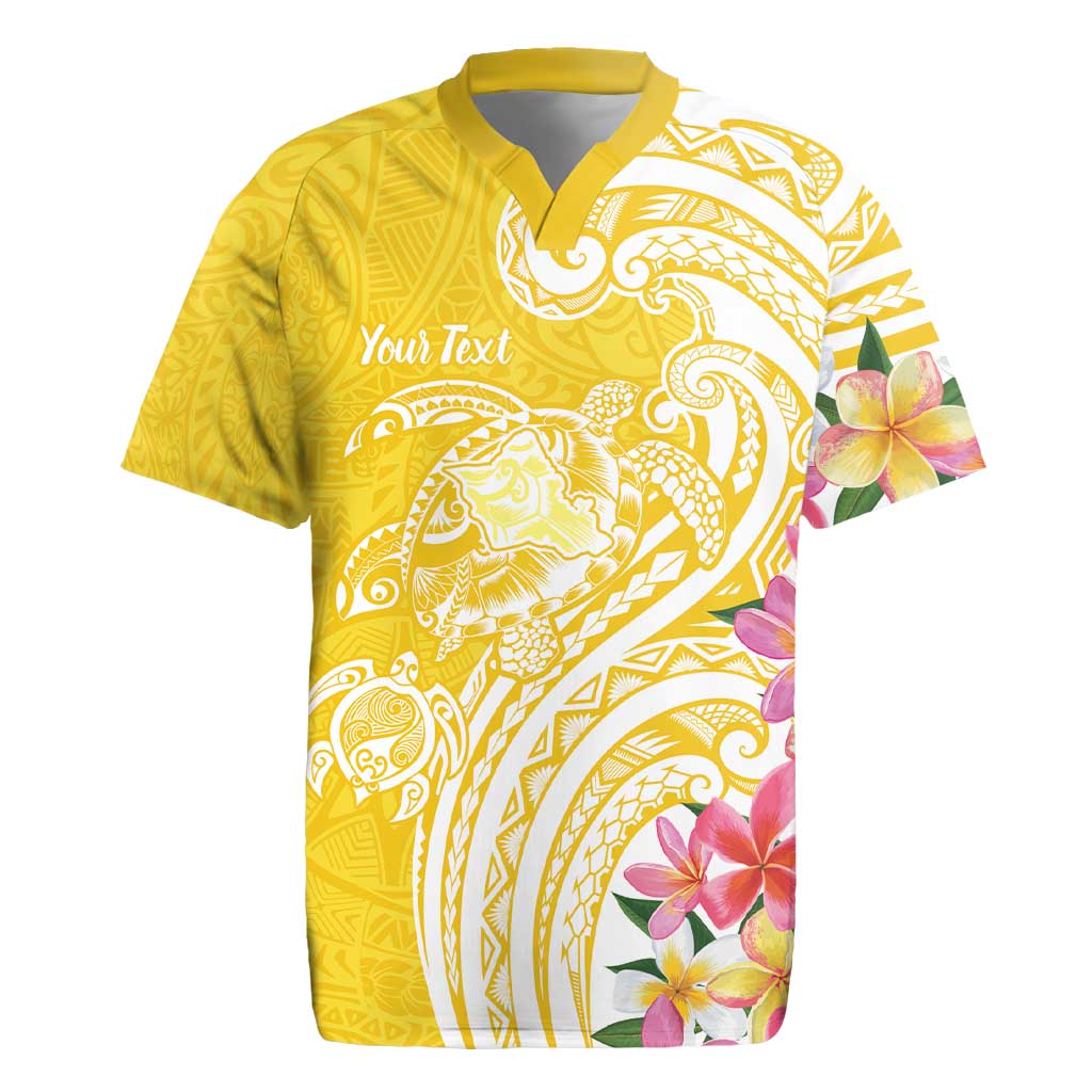 Aloha Oahu Island Personalized Rugby Jersey Yellow Dreamy Turtle LT7 Yellow - Polynesian Pride