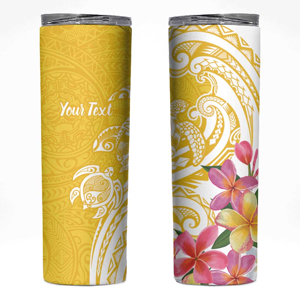Aloha Oahu Island Personalized Skinny Tumbler Yellow Dreamy Turtle LT7 Yellow - Polynesian Pride