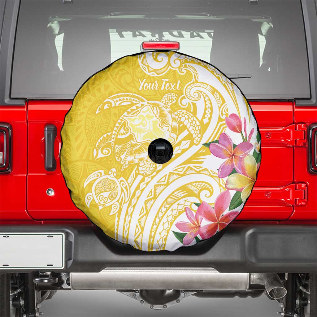Aloha Oahu Island Personalized Spare Tire Cover Yellow Dreamy Turtle