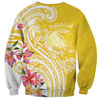Aloha Oahu Island Personalized Sweatshirt Yellow Dreamy Turtle