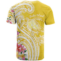 Aloha Oahu Island Personalized T Shirt Yellow Dreamy Turtle LT7 - Polynesian Pride