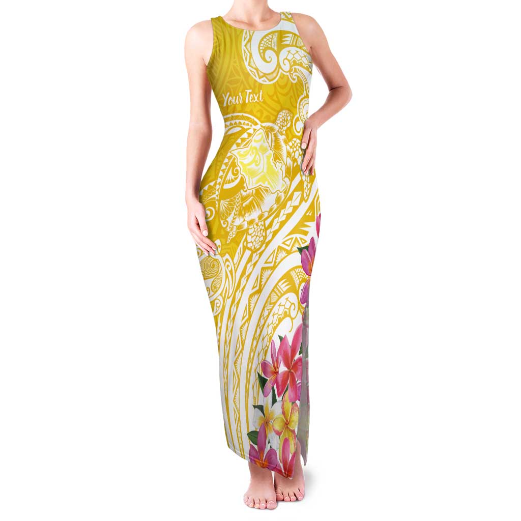 Aloha Oahu Island Personalized Tank Maxi Dress Yellow Dreamy Turtle