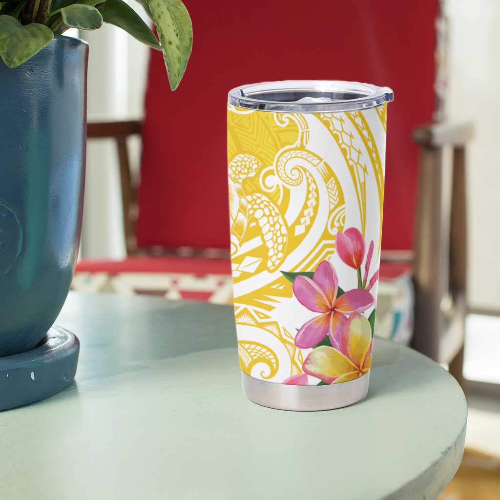 Aloha Oahu Island Personalized Tumbler Cup Yellow Dreamy Turtle LT7 - Polynesian Pride