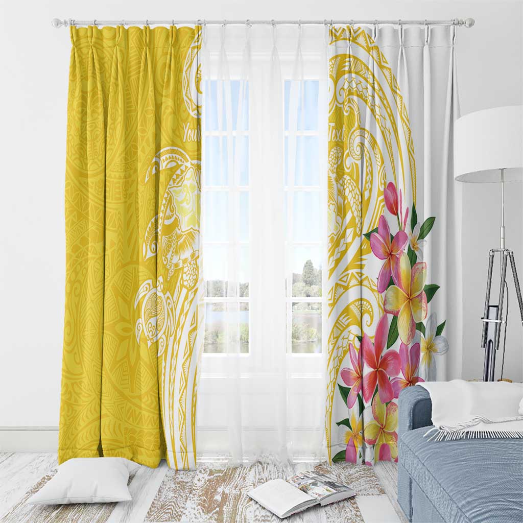 Aloha Oahu Island Personalized Window Curtain Yellow Dreamy Turtle