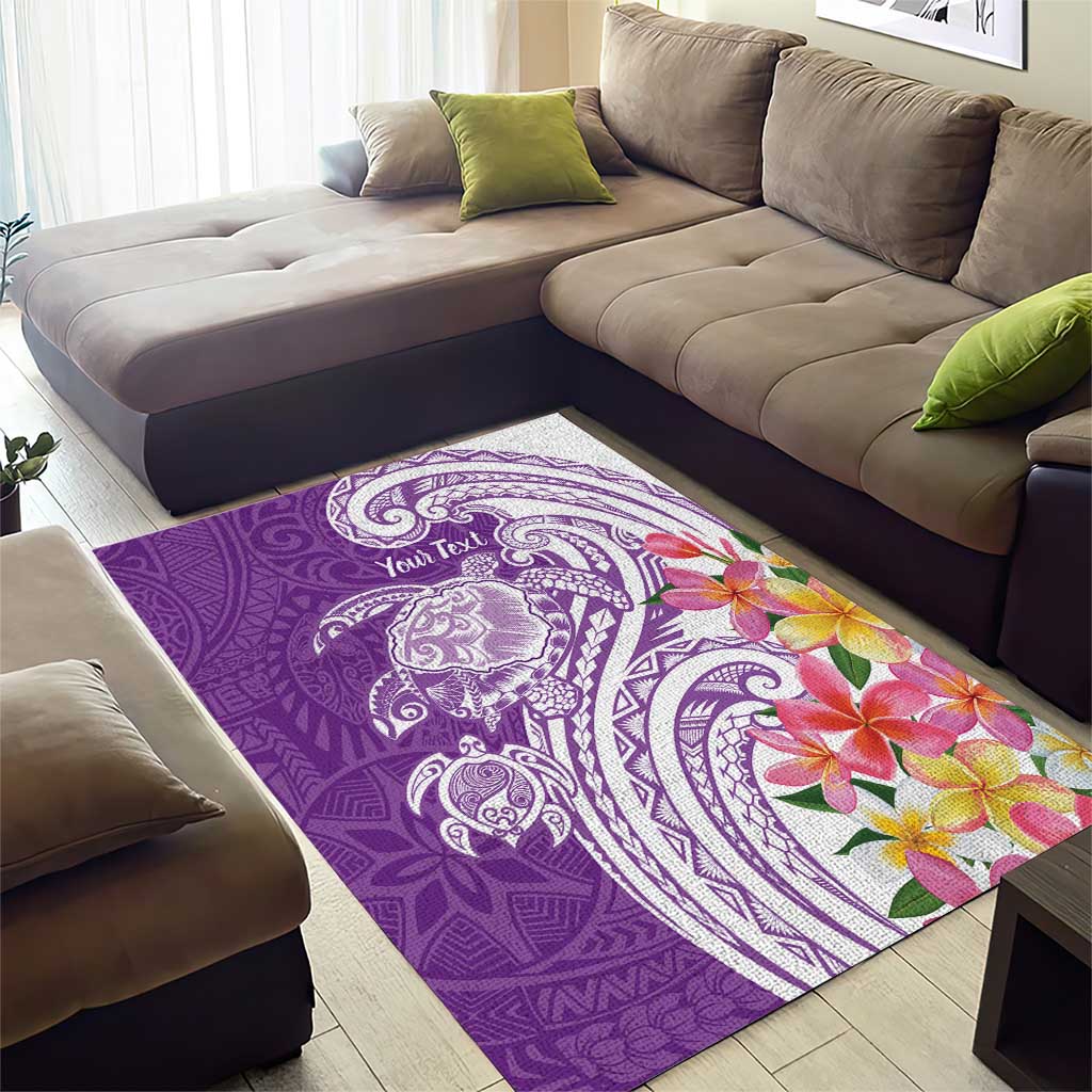 Aloha Kauai Island Personalized Area Rug Lilac Dreamy Turtle
