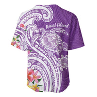 Aloha Kauai Island Personalized Baseball Jersey Lilac Dreamy Turtle LT7 - Polynesian Pride