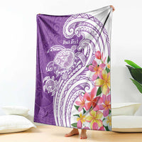 Aloha Kauai Island Personalized Blanket Lilac Dreamy Turtle