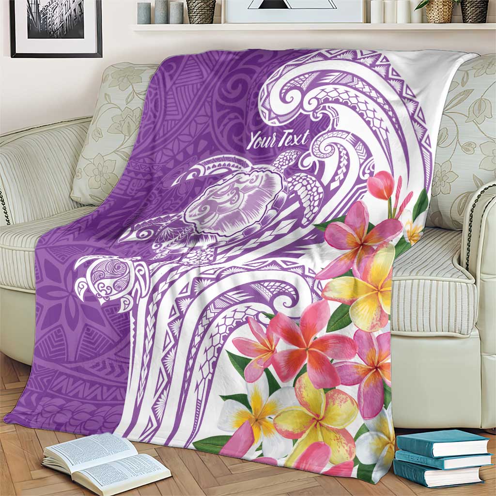 Aloha Kauai Island Personalized Blanket Lilac Dreamy Turtle