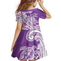 Aloha Kauai Island Personalized Family Matching Long Sleeve Bodycon Dress and Hawaiian Shirt Lilac Dreamy Turtle