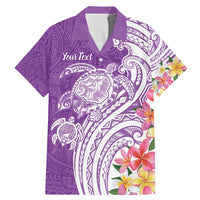 Aloha Kauai Island Personalized Family Matching Mermaid Dress and Hawaiian Shirt Lilac Dreamy Turtle