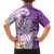 Aloha Kauai Island Personalized Family Matching Off The Shoulder Long Sleeve Dress and Hawaiian Shirt Lilac Dreamy Turtle