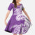 Aloha Kauai Island Personalized Family Matching Off The Shoulder Long Sleeve Dress and Hawaiian Shirt Lilac Dreamy Turtle