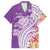 Aloha Kauai Island Personalized Family Matching Off The Shoulder Long Sleeve Dress and Hawaiian Shirt Lilac Dreamy Turtle