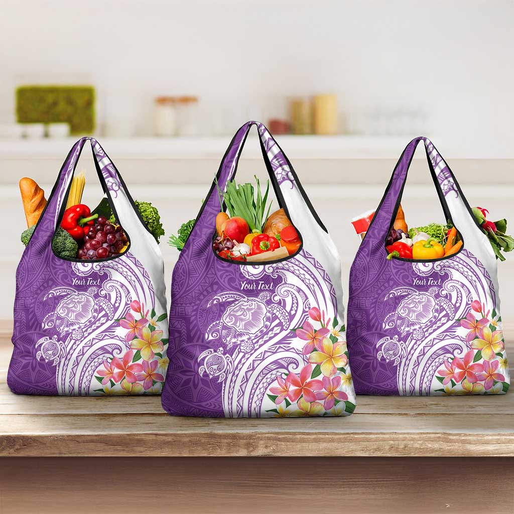 Aloha Kauai Island Personalized Grocery Bag Lilac Dreamy Turtle LT7 3-pack One Size Lilac - Polynesian Pride
